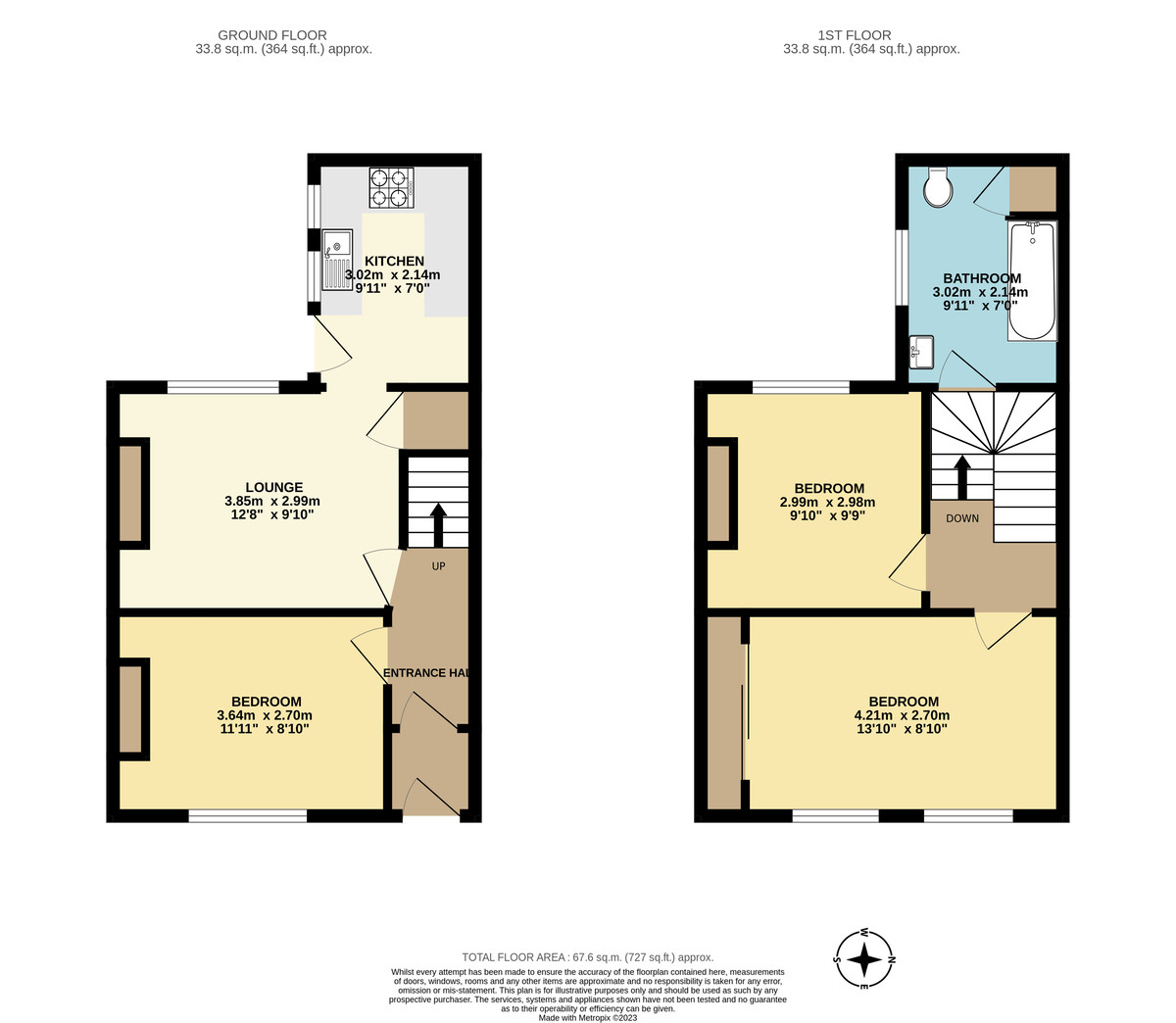 3 bed terraced house for sale in Hoopern Street - Property floorplan