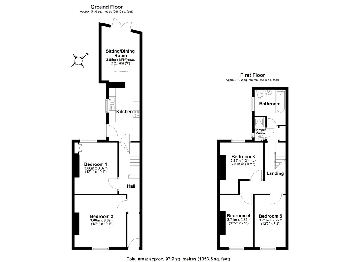 5 bed terraced house for sale in Oxford Road, Exeter, EX4 - Property floorplan