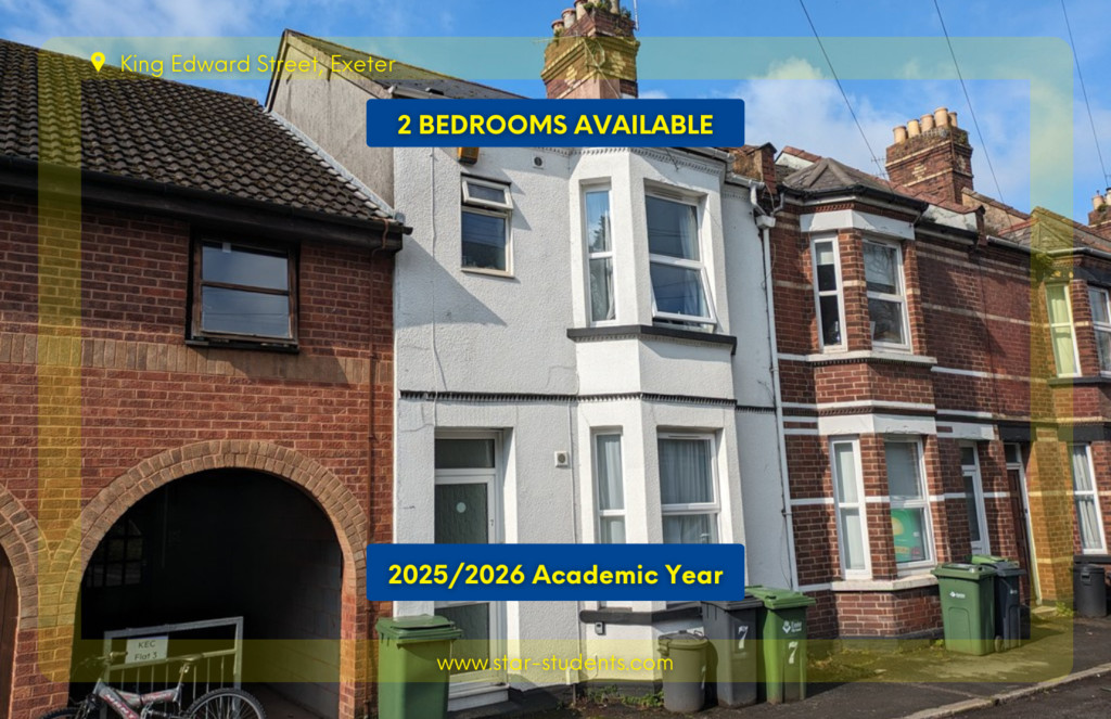 STUDENT PROPERTY 2025/2026
£130 per week per person, inclusive of bills
Rent advertised is per person2 bedrooms available in this 5 bedroom student house, very close to Streatham Campus, 5-20 minute walk to the city centre. Large kitchen with a lean to and breakfast bar, a separate lounge, 2 shower rooms and a courtyard garden to the rear. The rent include gas, electric, water & WIFI.
