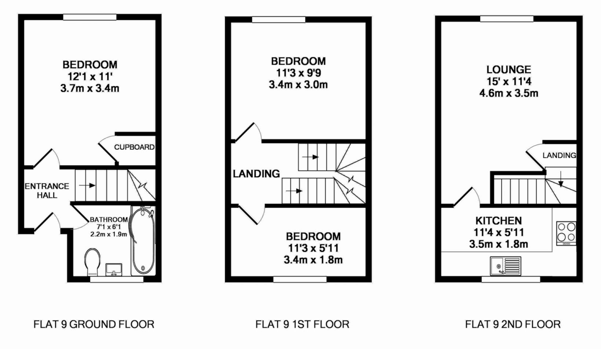 3 bed town house to rent in Friernhay Court, Exeter - Property Floorplan