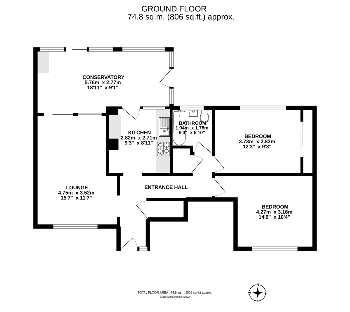 2 bed apartment to rent in Mincinglake Road - Property Floorplan