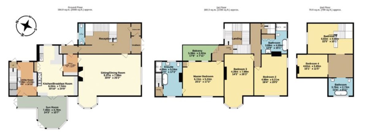 5 bed terraced house to rent in Pytte House, Clyst St George - Property Floorplan