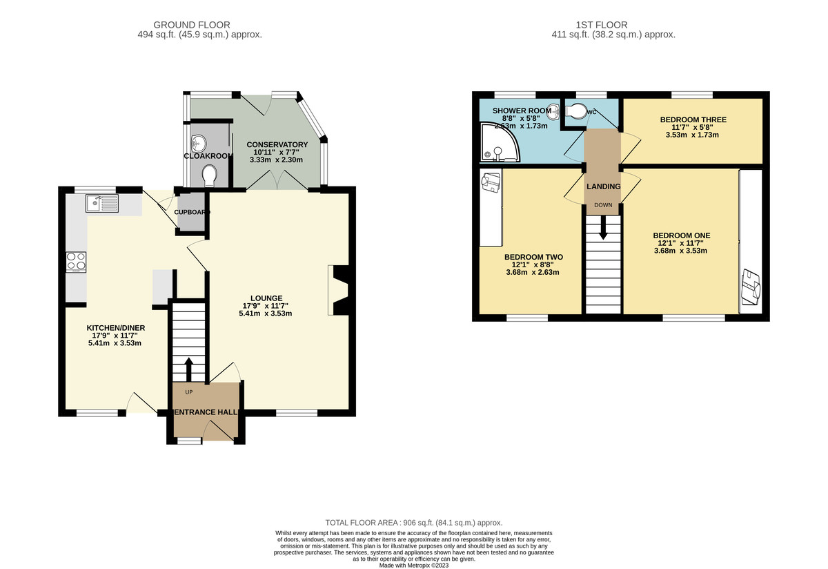 3 bed terraced house for sale in Thornpark Rise, Exeter - Property Floorplan