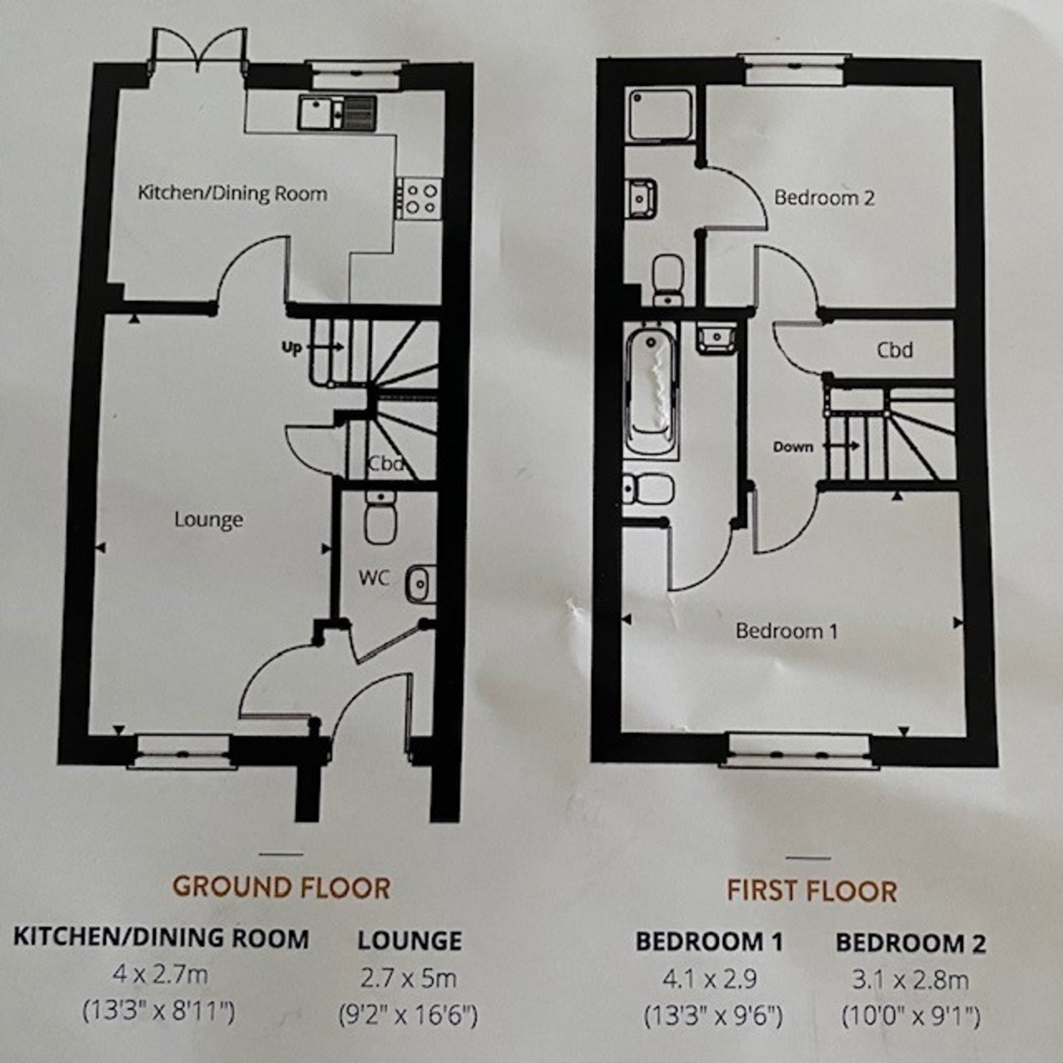 2 bed semi-detached house to rent in Medland Way, Exeter - Property Floorplan