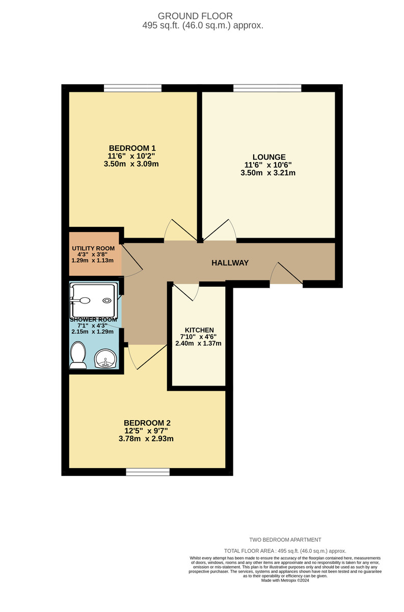 2 bed apartment for sale in Belmont Road, Exeter - Property Floorplan