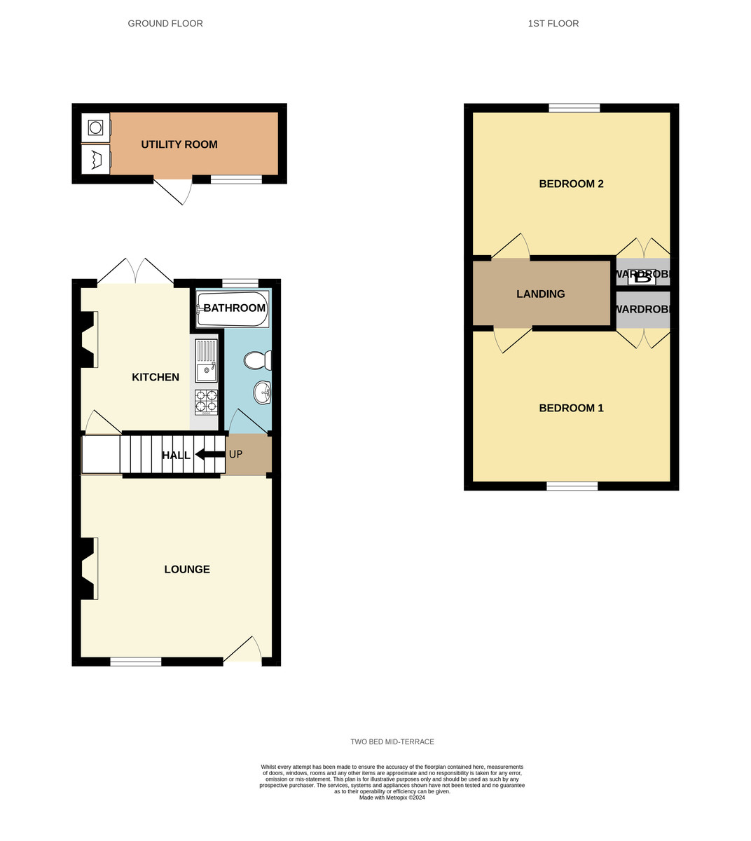 2 bed terraced house for sale in Rosewood Terrace, Exeter - Property Floorplan