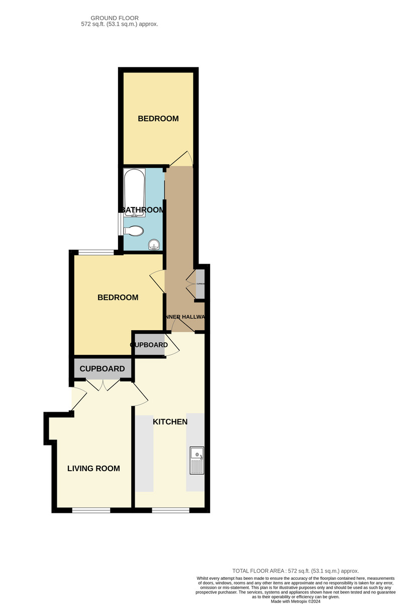 2 bed apartment to rent in Longbrook Street, Exeter - Property Floorplan