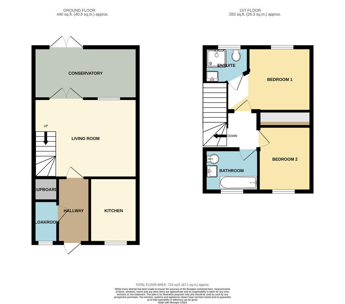 2 bed terraced house to rent in Chaucer Grove, Exeter - Property Floorplan