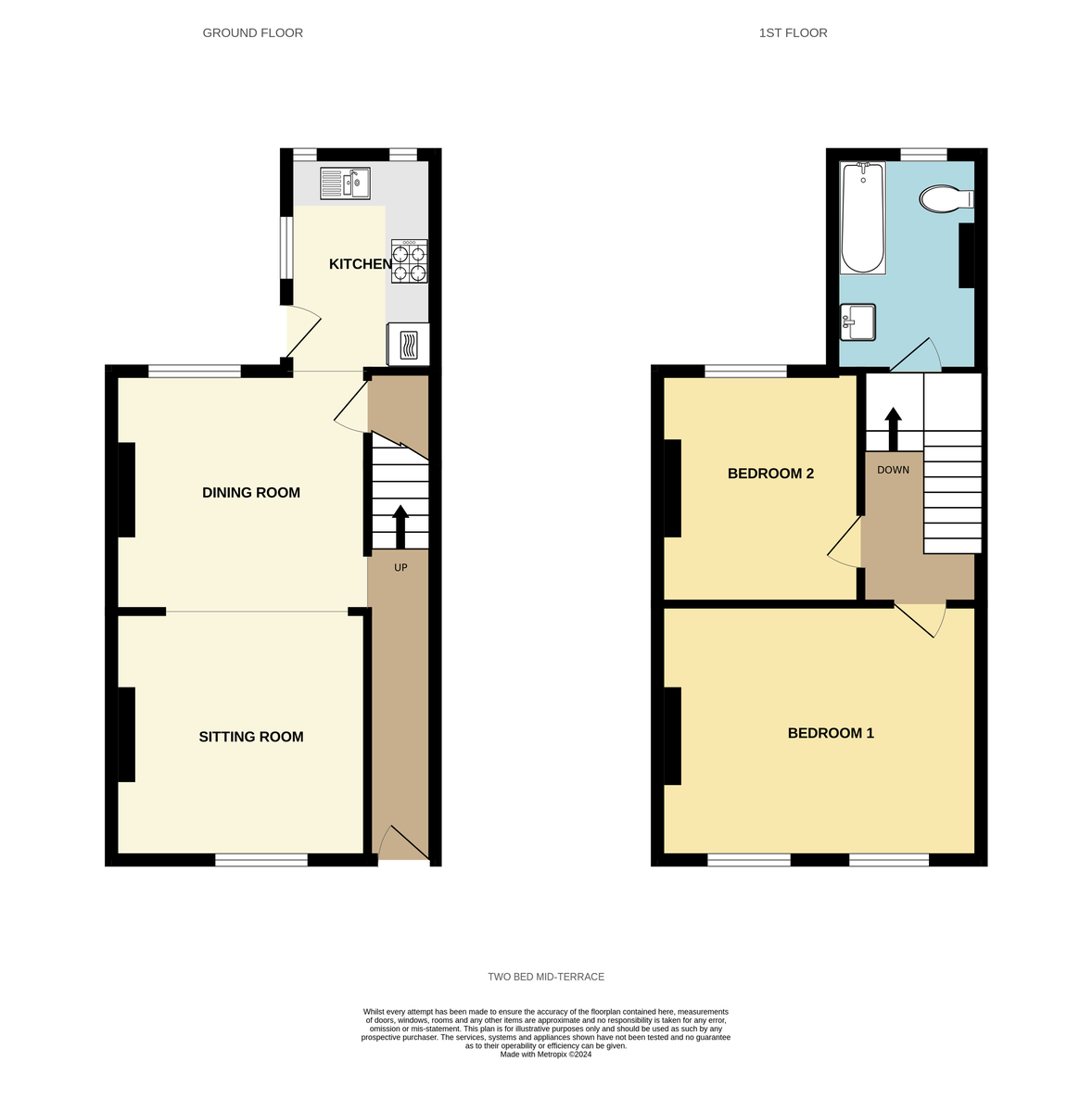 2 bed terraced house to rent in South View Terrace, Exeter - Property Floorplan