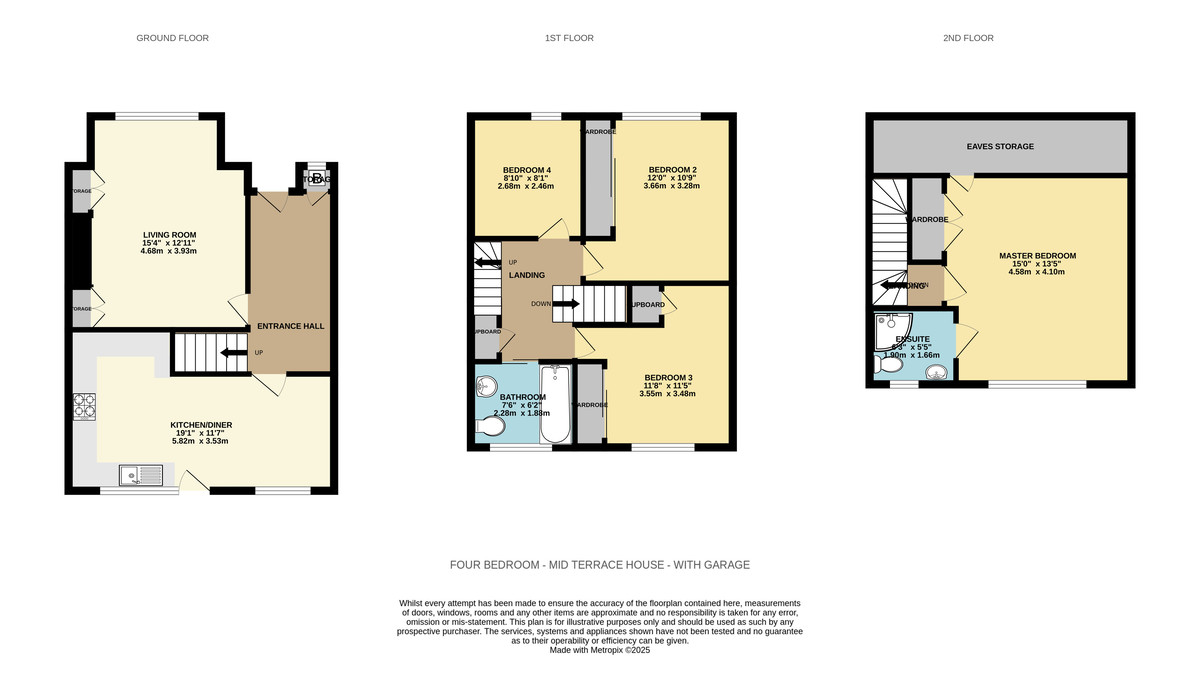 4 bed terraced house for sale in Marypole Walk, Exeter - Property Floorplan