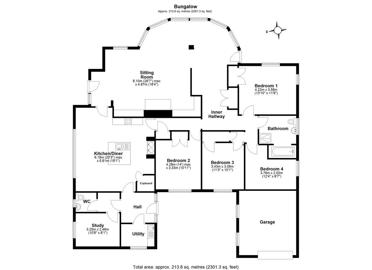 4 bed detached bungalow to rent in Gulliford Bungalows, Mamhead, EX6 - Property floorplan