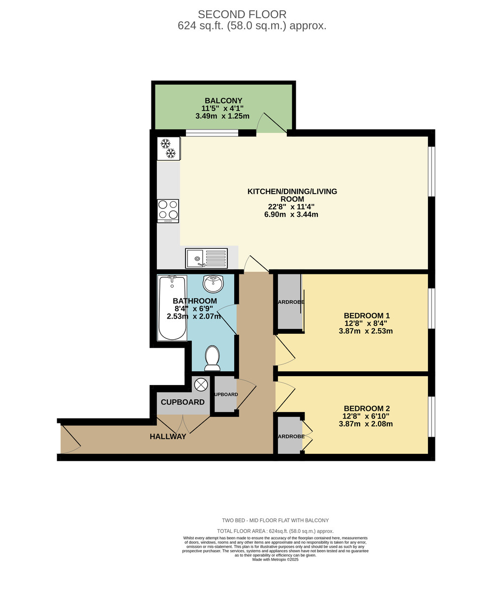 2 bed apartment for sale in Belmont House, Exeter - Property Floorplan