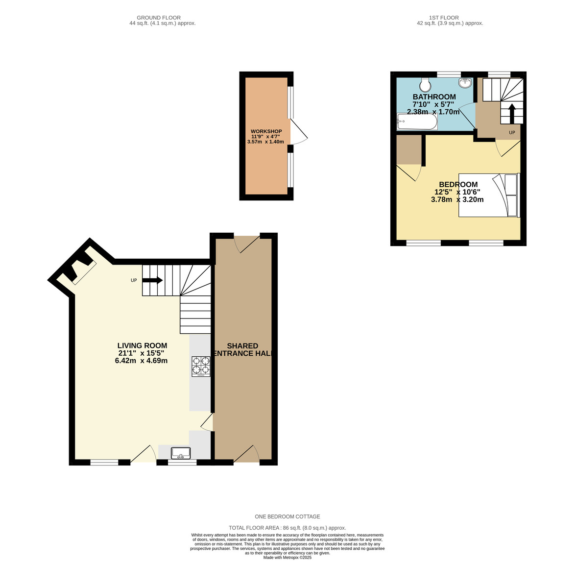 1 bed terraced house for sale in Landscore, Crediton - Property floorplan