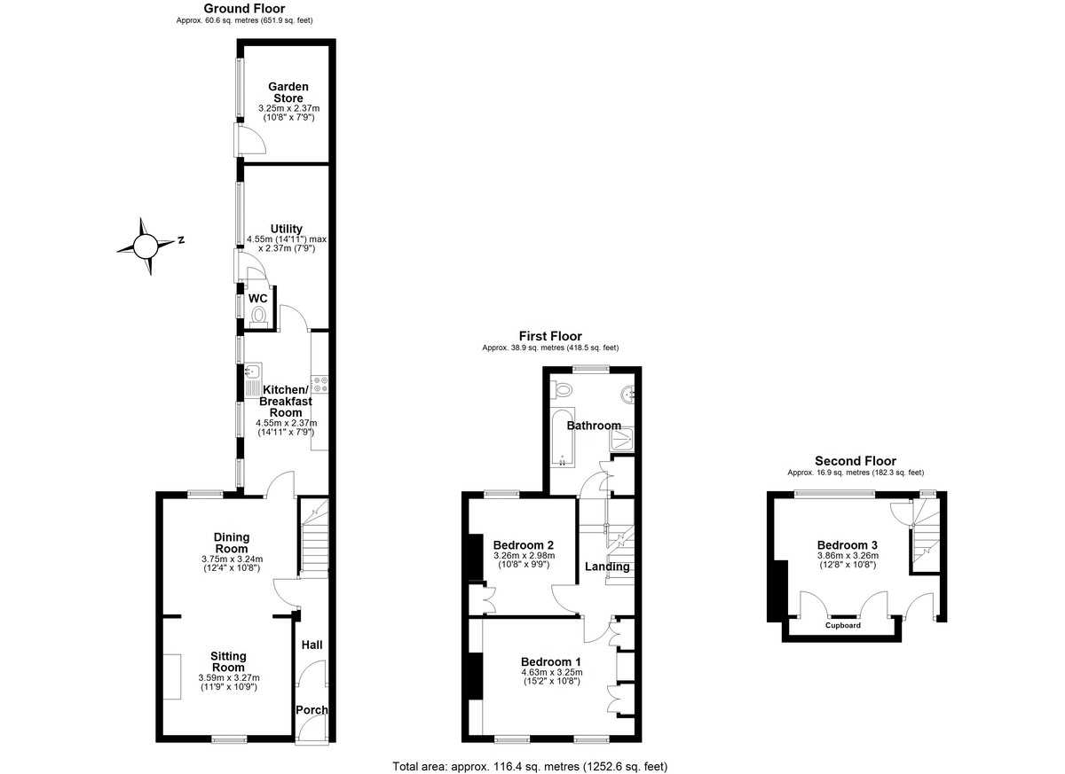 3 bed terraced house for sale in Hatcher Street, Dawlish, EX7 - Property floorplan
