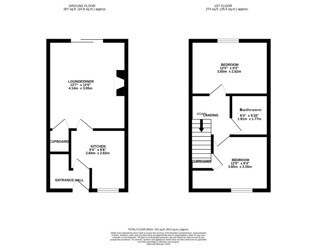 2 bed terraced house to rent in Hayden Avenue, Leicester - Property Floorplan