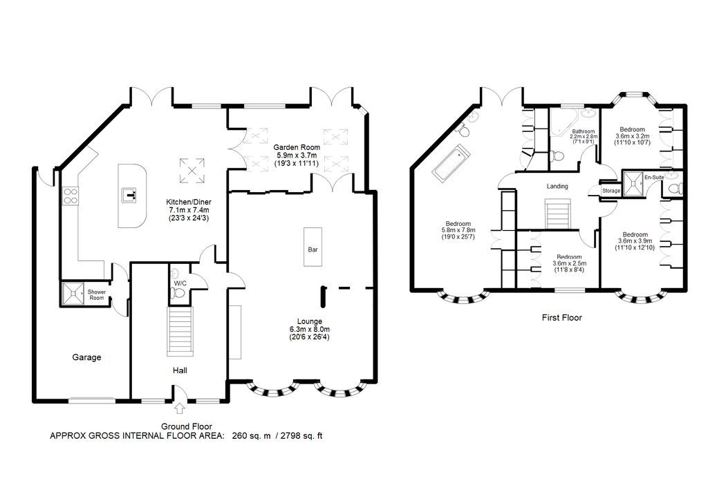 4 bed detached house to rent in Uppingham Road, Leicester - Property Floorplan