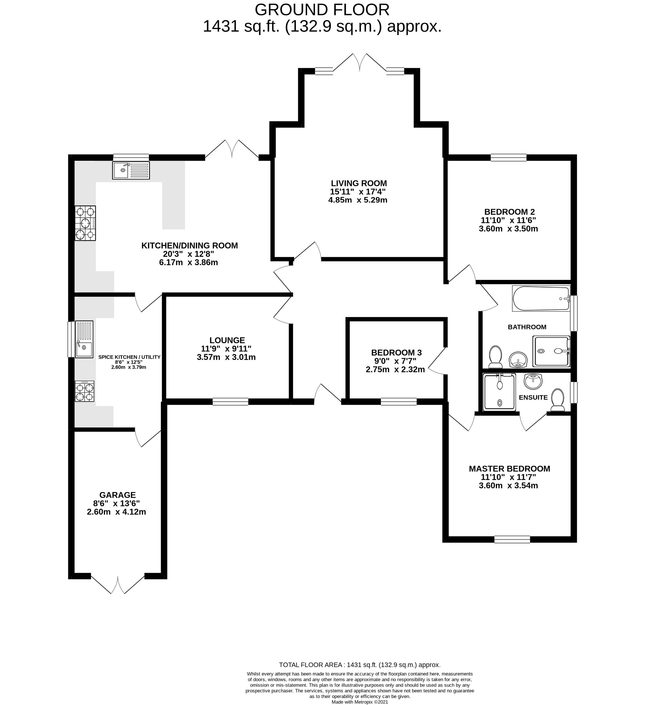 4 bed bungalow to rent in The Broadway, Leicester - Property Floorplan