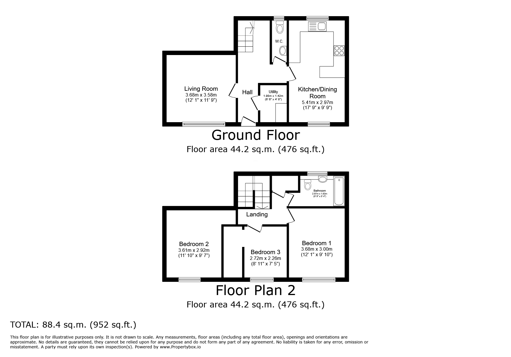 3 bed terraced house to rent in Fitzroy Street, Leicester - Property Floorplan