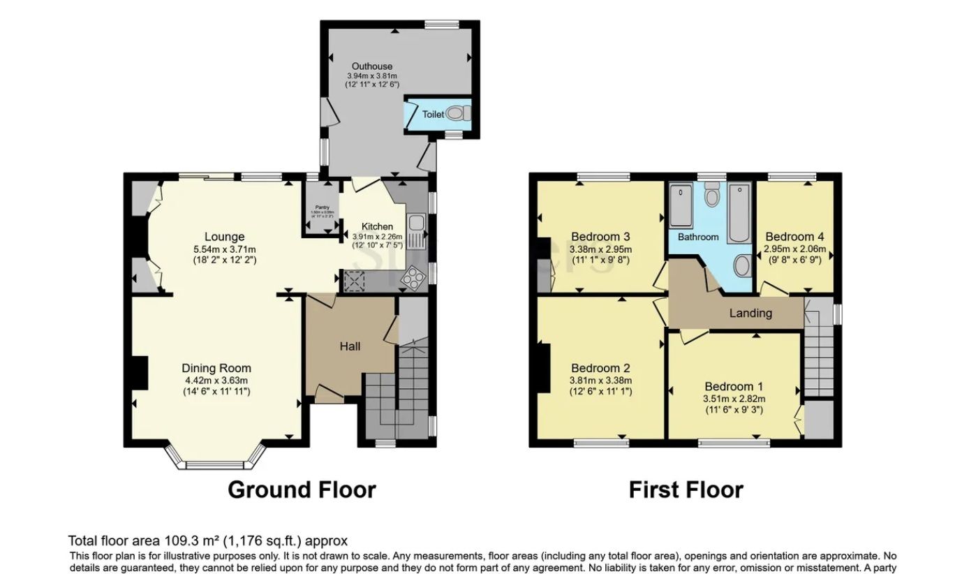 4 bed semi-detached house to rent in Aylestone Lane, Wigston - Property Floorplan