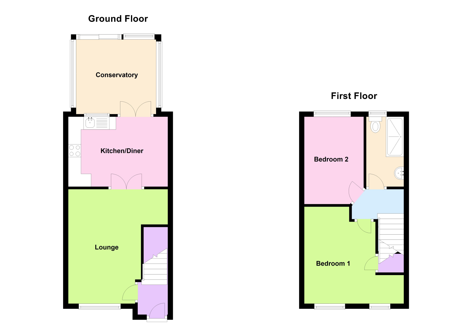 2 bed terraced house for sale, Devon - Property Floorplan