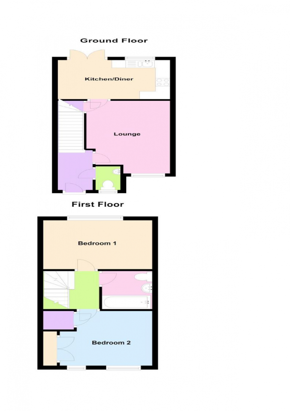 2 bed terraced house for sale in Tawcroft Way, Devon - Property Floorplan