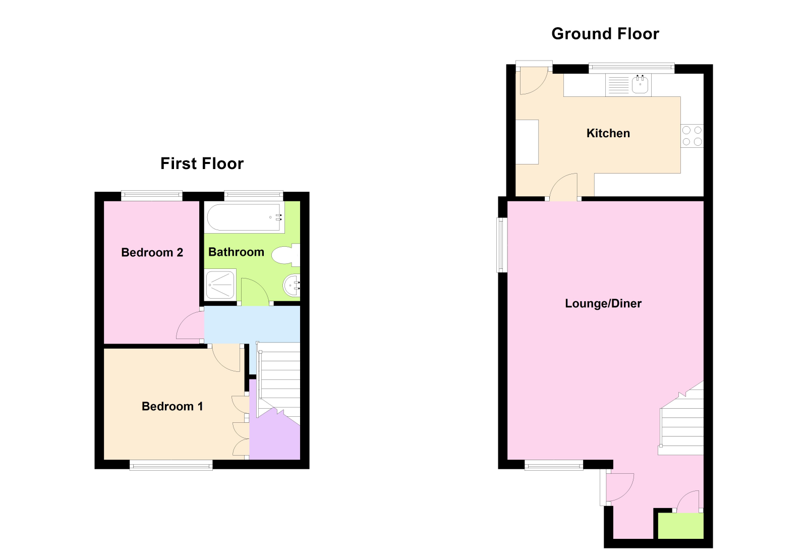 2 bed end of terrace house for sale, Devon - Property Floorplan