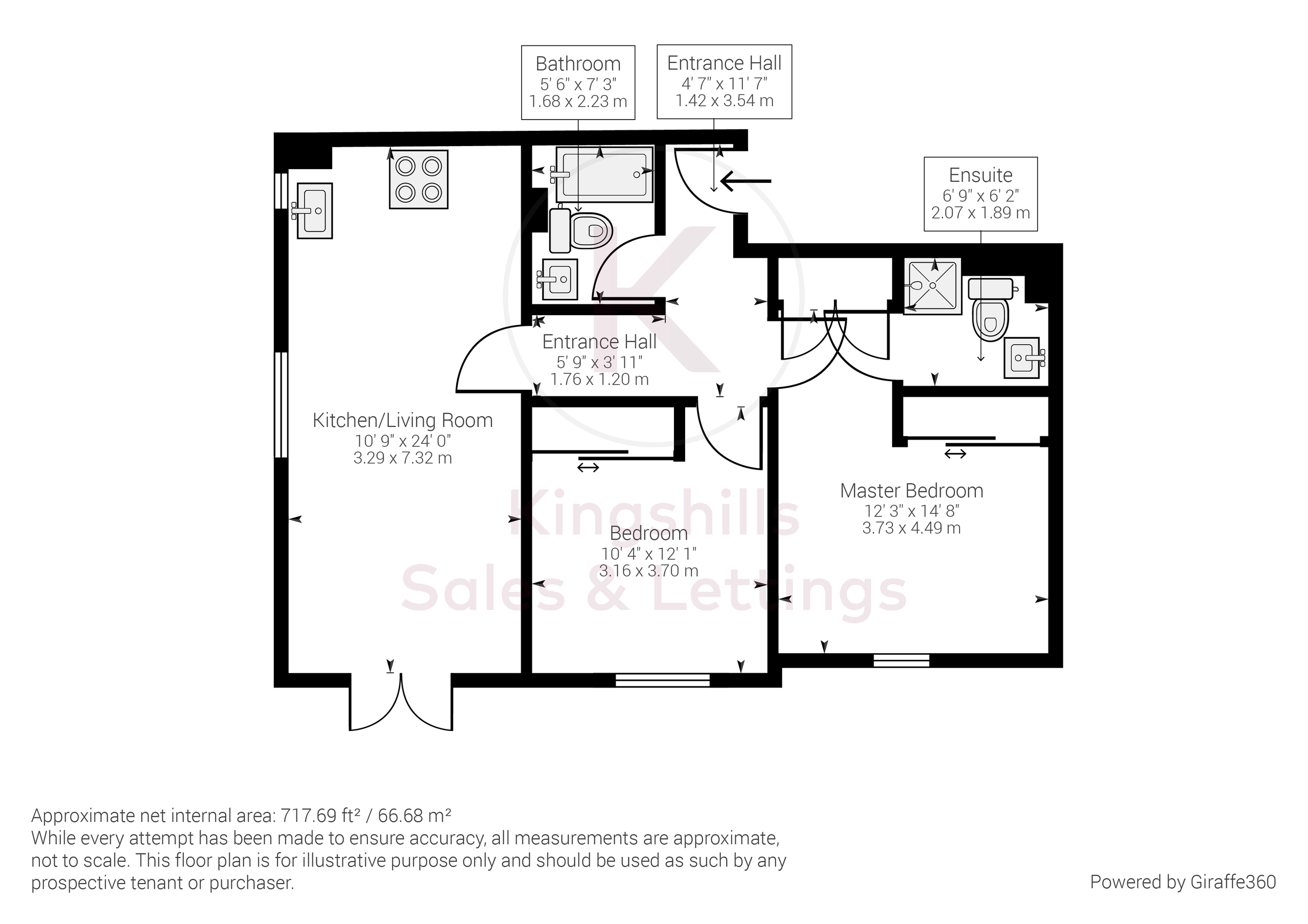 2 bed apartment to rent in Kingsmead Road, High Wycombe - Property floorplan