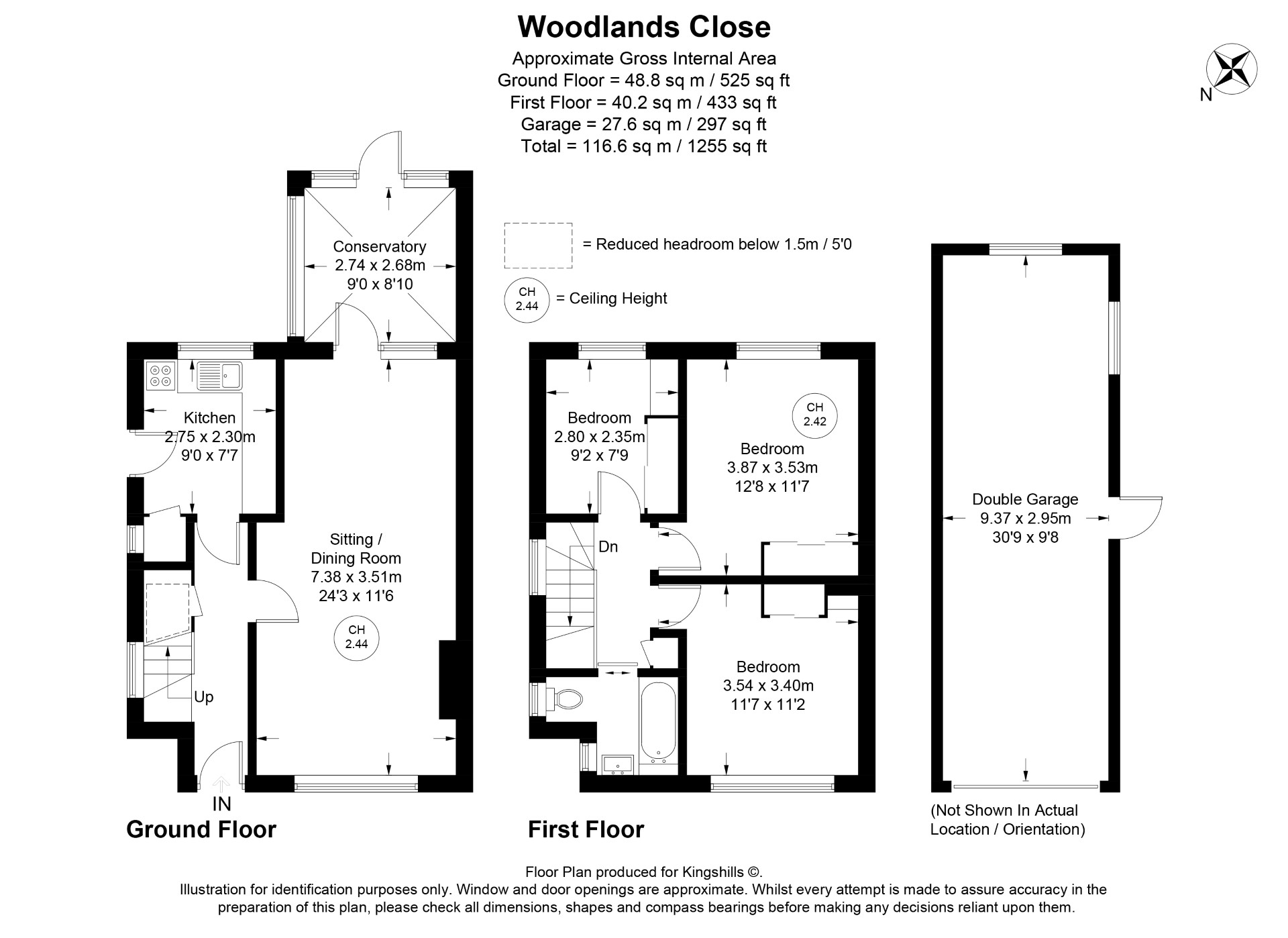 3 bed semi-detached house for sale in Woodland Close, Marlow - Property floorplan