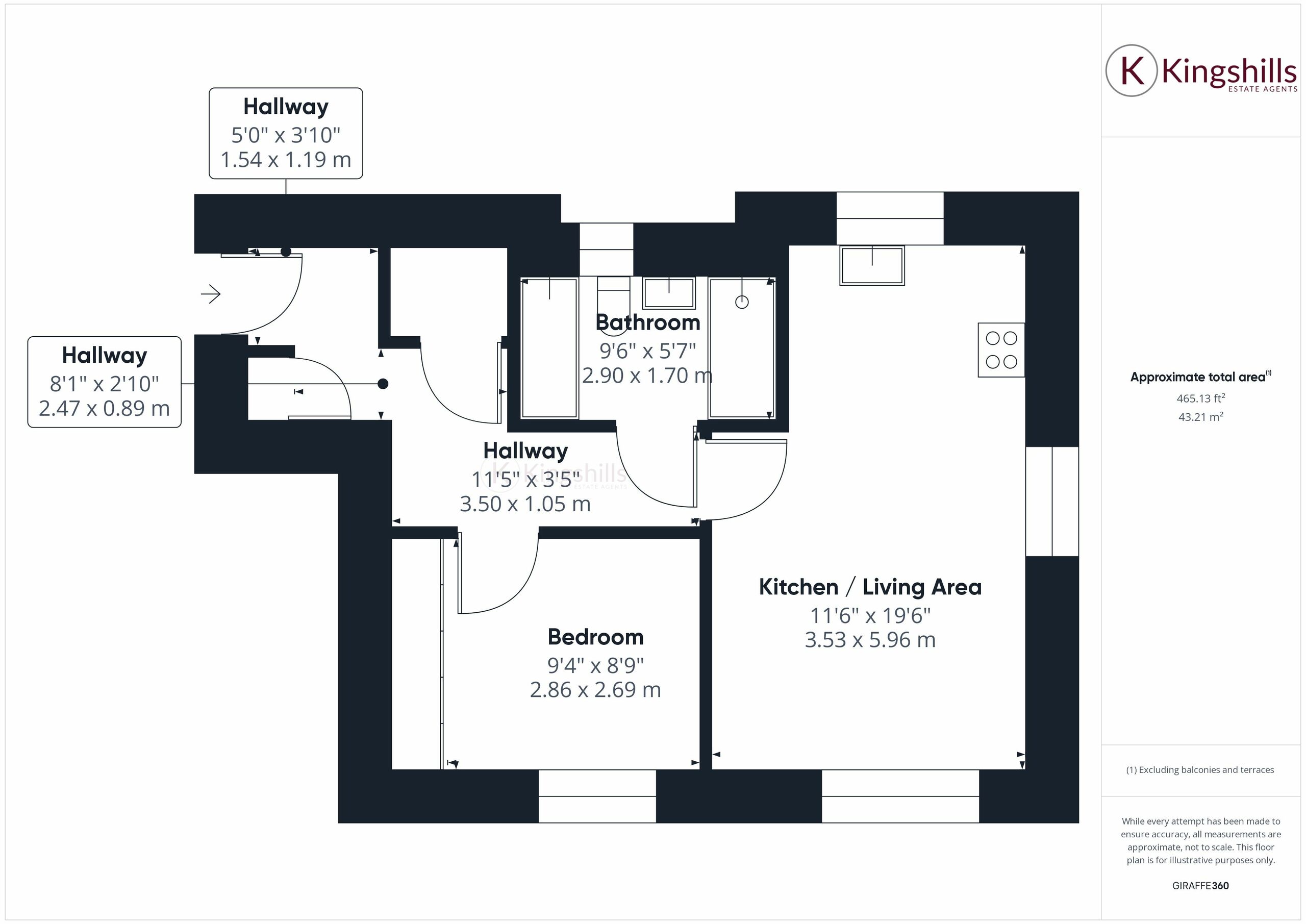 1 bed apartment to rent in Sierra Road, High Wycombe - Property floorplan