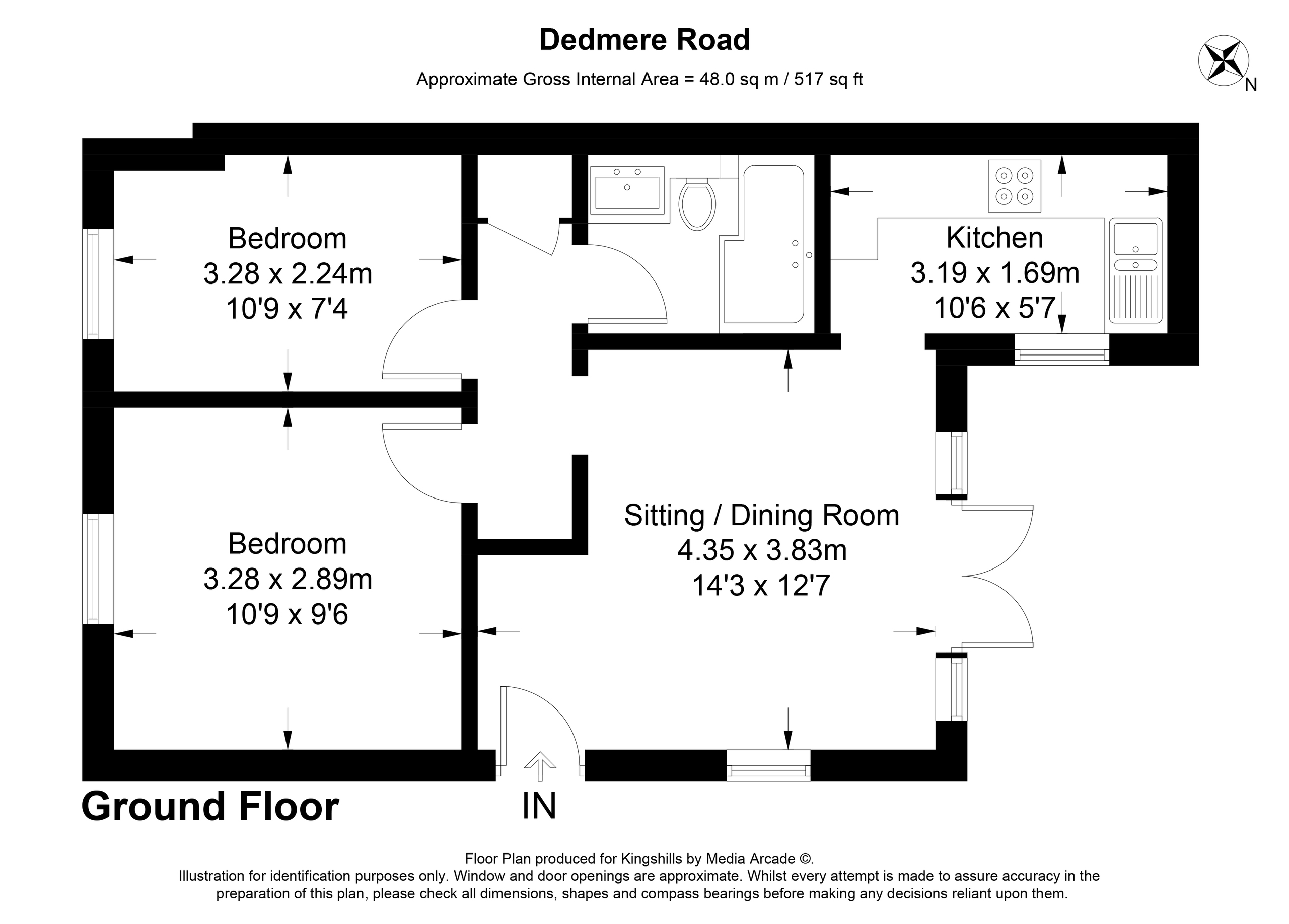 2 bed apartment for sale in Dedmere Road, Marlow - Property floorplan