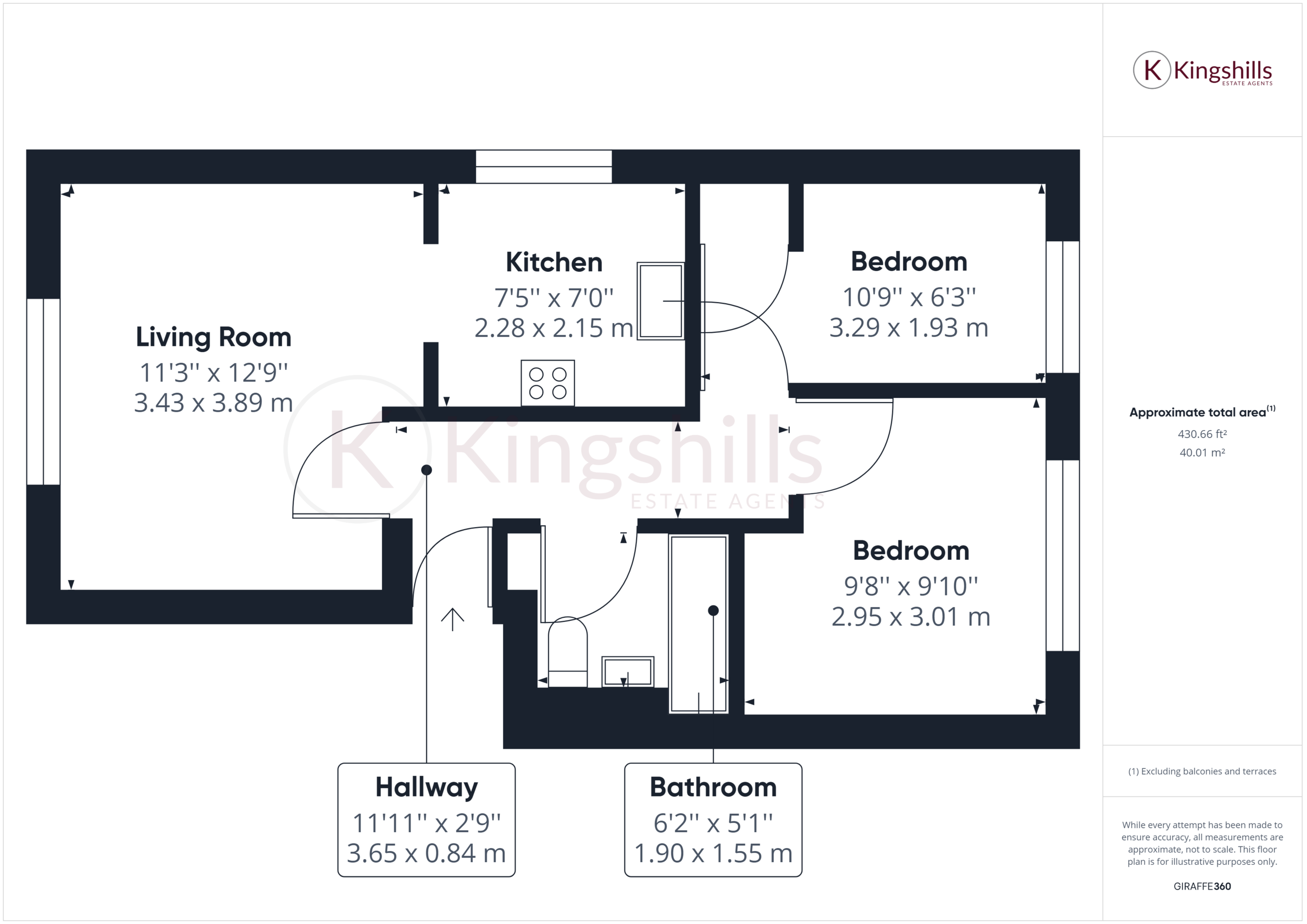 2 bed apartment for sale in Stokenchurch, High Wycombe - Property floorplan