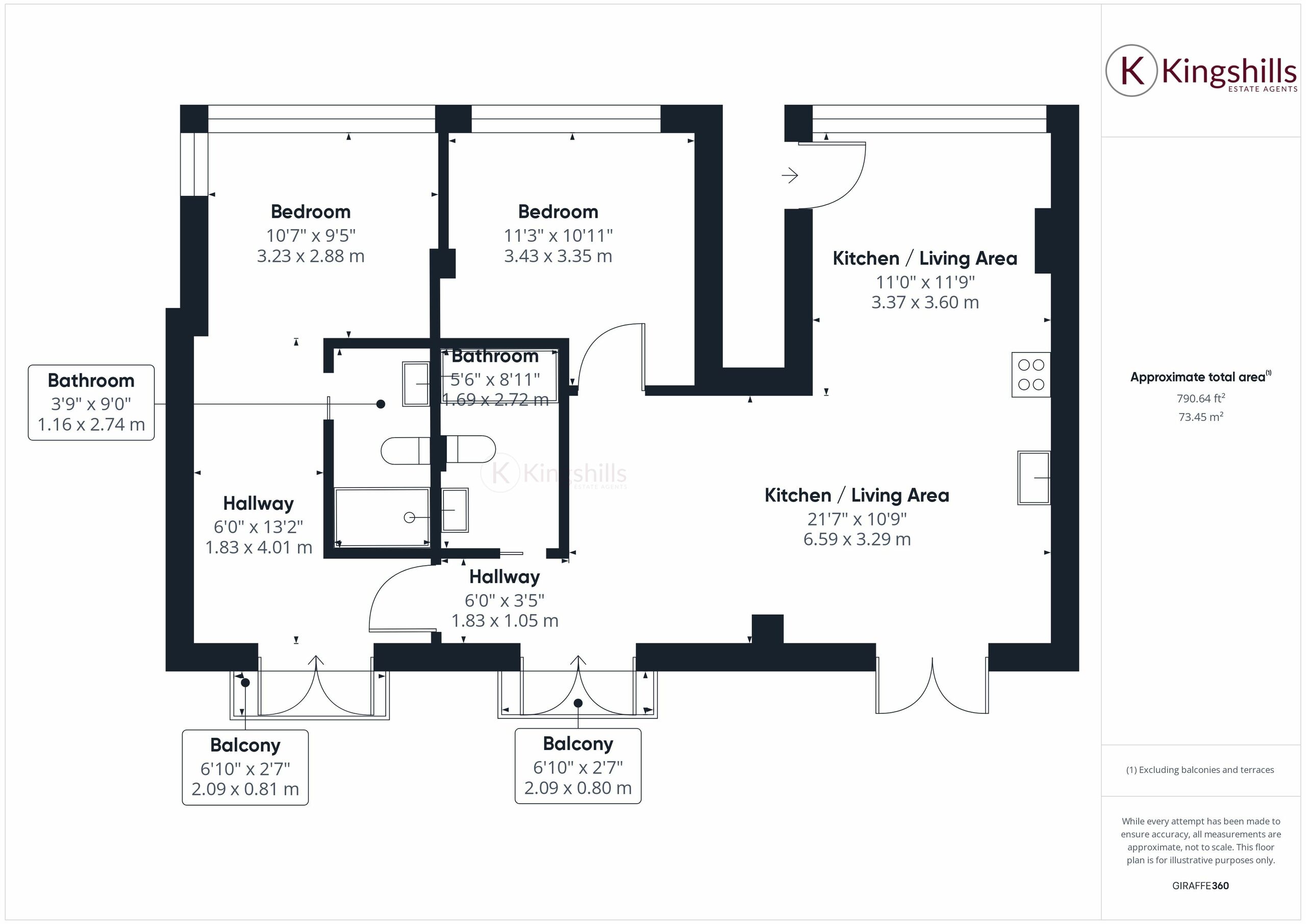 2 bed to rent in Four Ashes Road, High Wycombe - Property floorplan