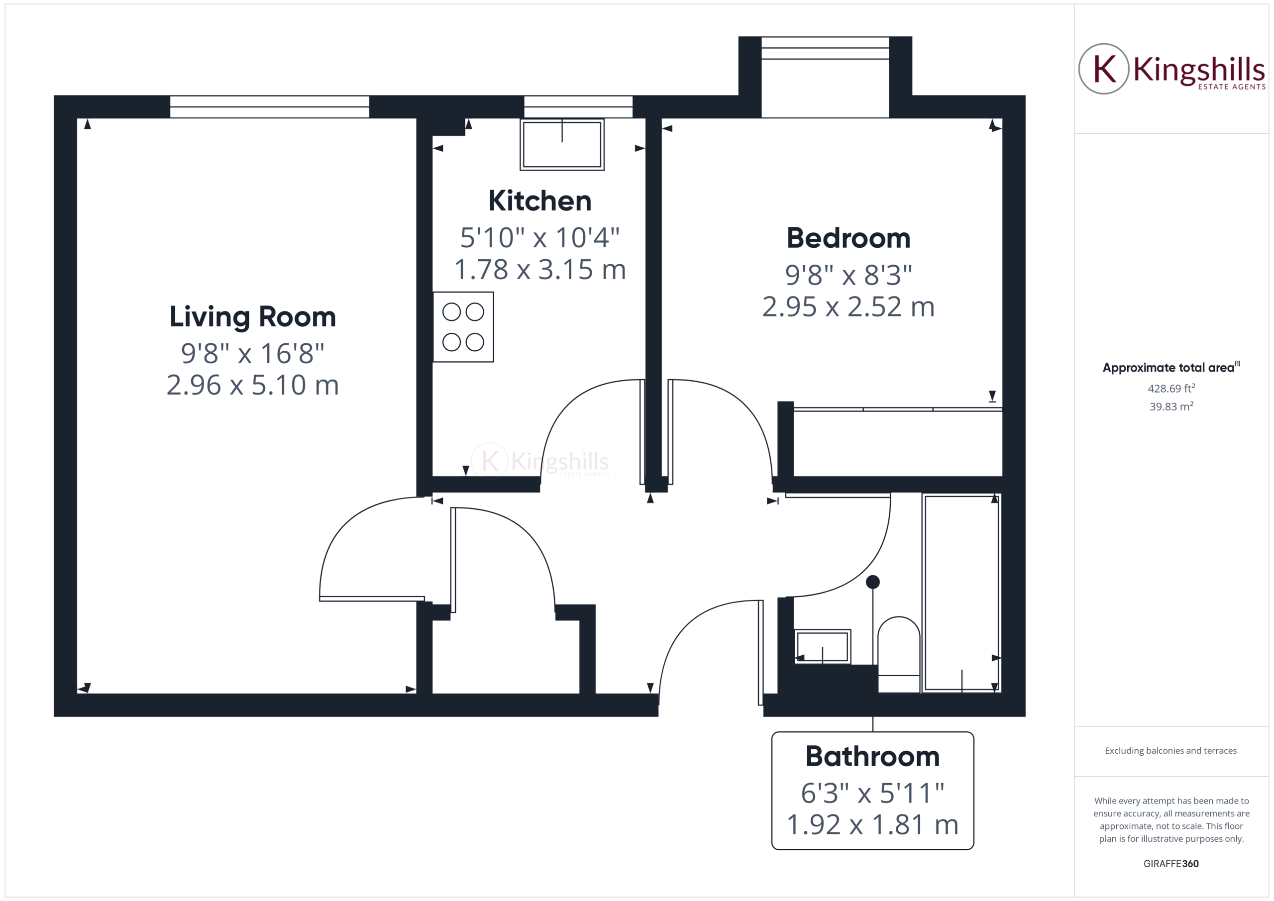 1 bed for sale in Kingsmead Road, High Wycombe - Property floorplan