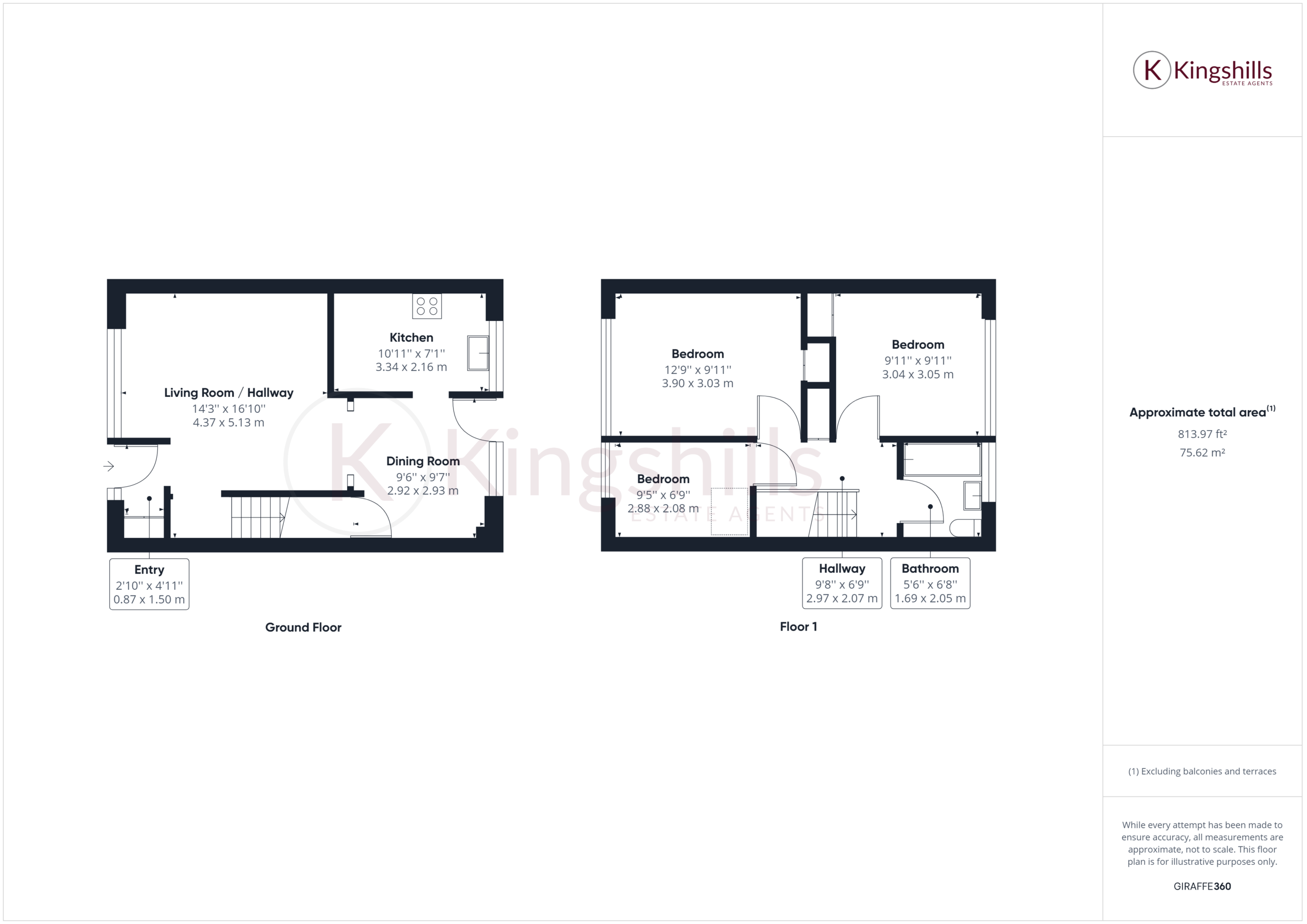 3 bed terraced house for sale in Fern Walk, High Wycombe - Property floorplan