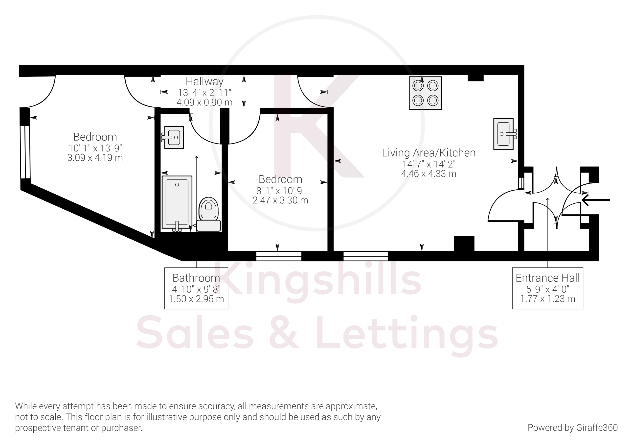 2 bed apartment to rent in High Street, High Wycombe - Property floorplan
