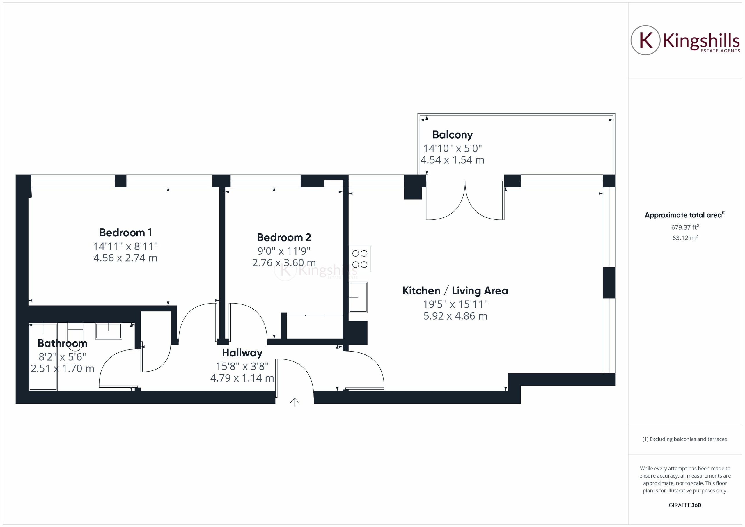 2 bed apartment to rent in London Road, High Wycombe - Property floorplan