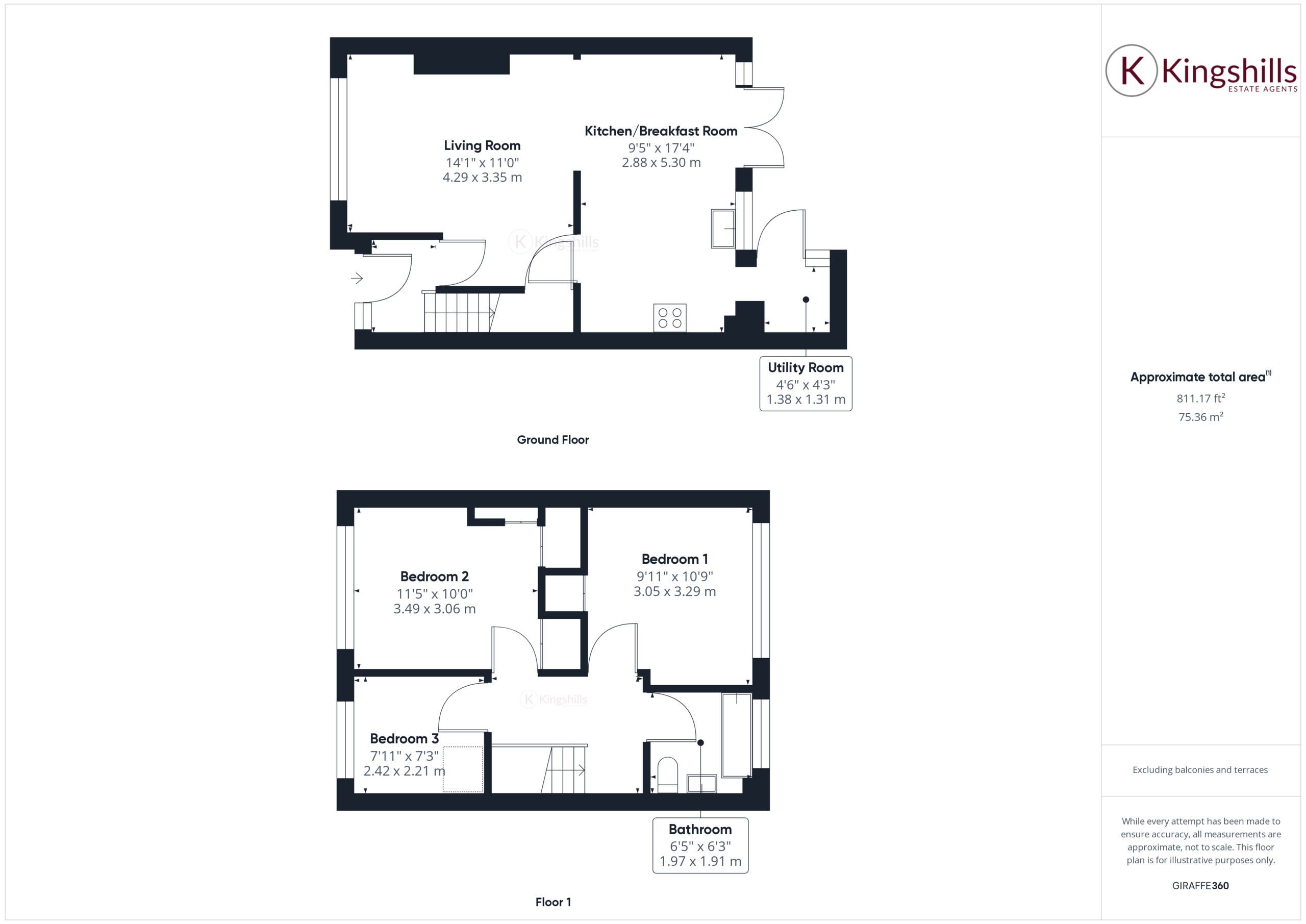 3 bed end of terrace house for sale in Meadow Walk, High Wycombe - Property floorplan