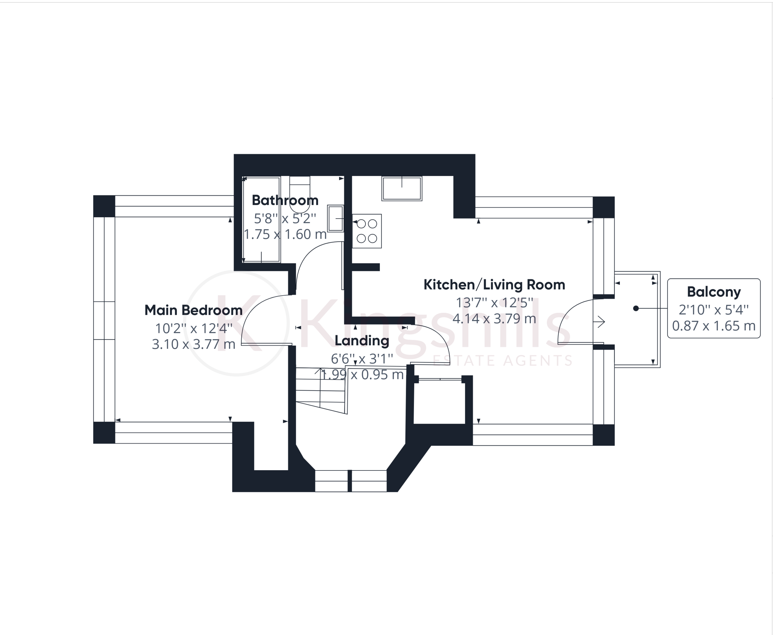 1 bed apartment for sale in Four Ashes Road, High Wycombe - Property floorplan