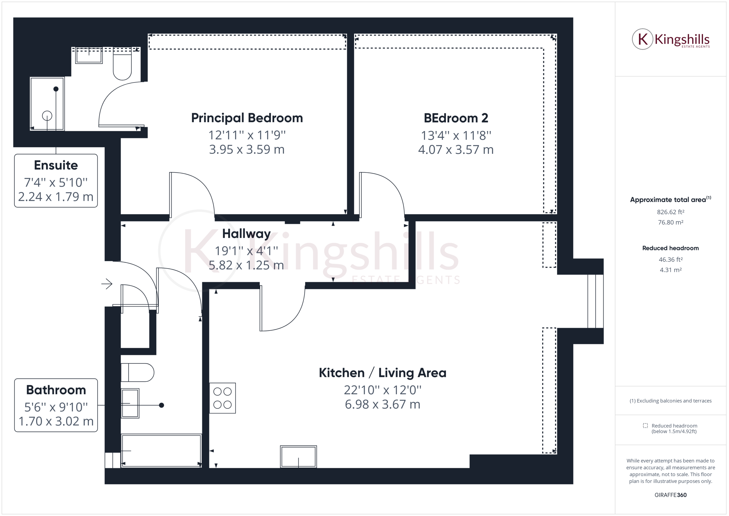 2 bed apartment for sale in Amersham Road, High Wycombe - Property floorplan
