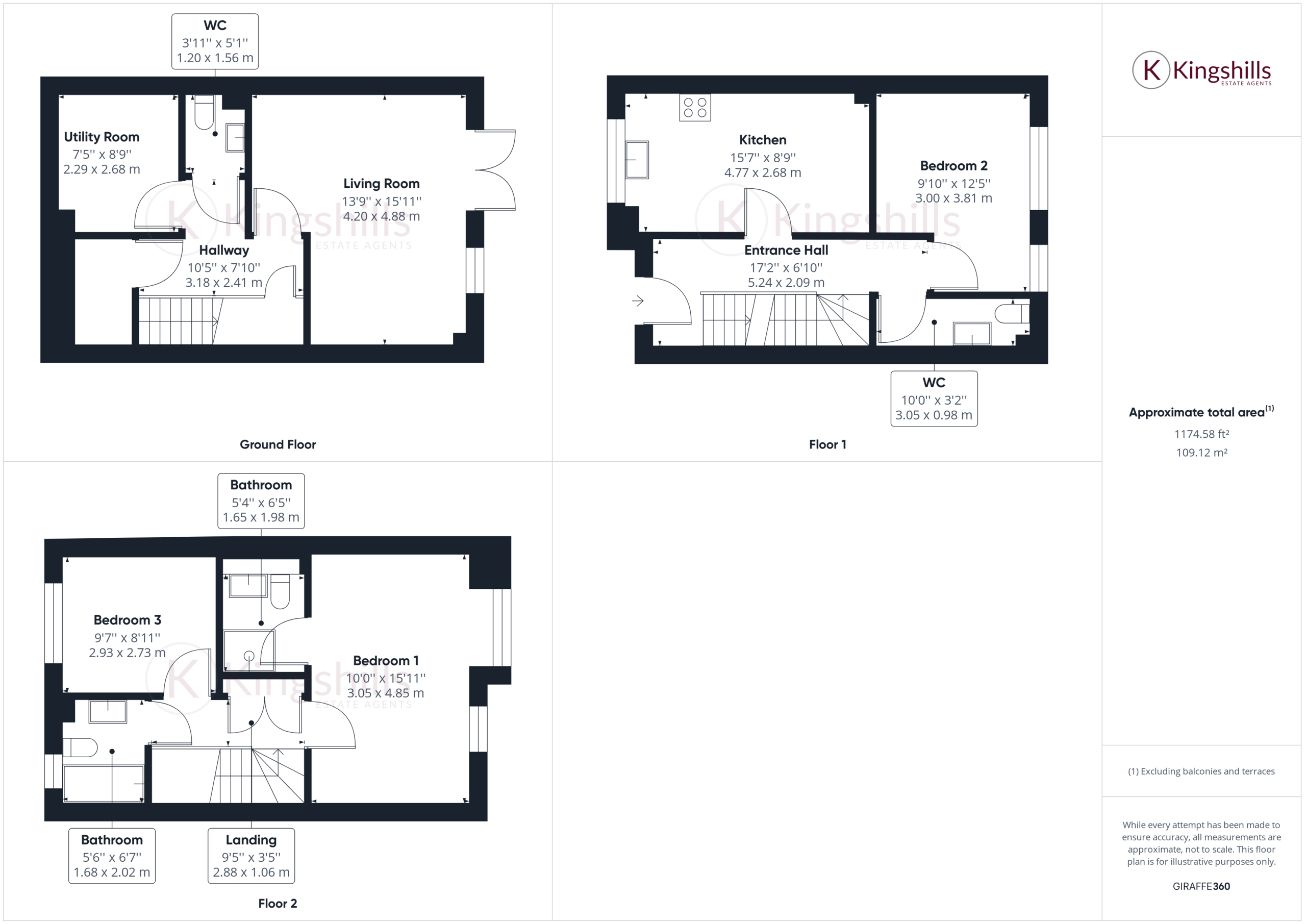 3 bed town house for sale in Templeside Gardens, High Wycombe - Property floorplan