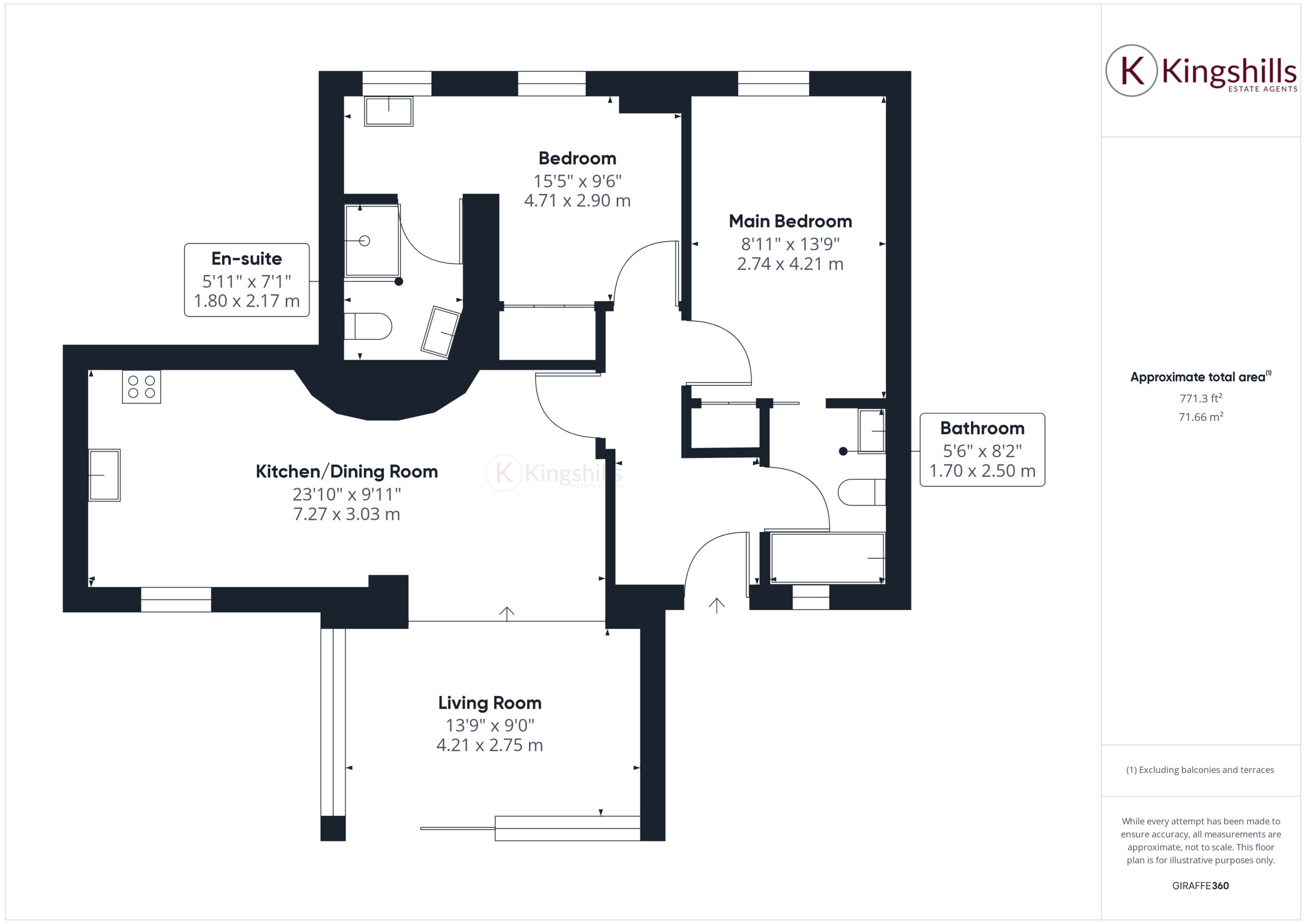 2 bed apartment for sale in Four Ashes Road, High Wycombe - Property floorplan