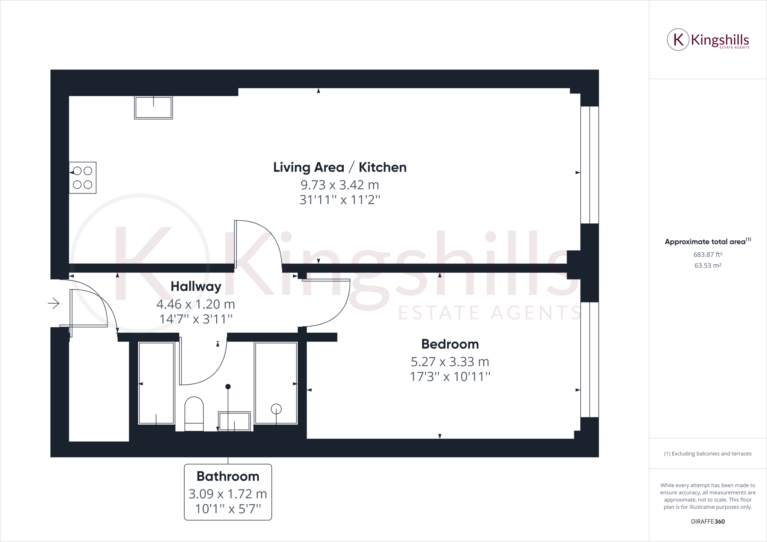 1 bed apartment for sale in The Residence Wycombe Road, High Wycombe - Property floorplan