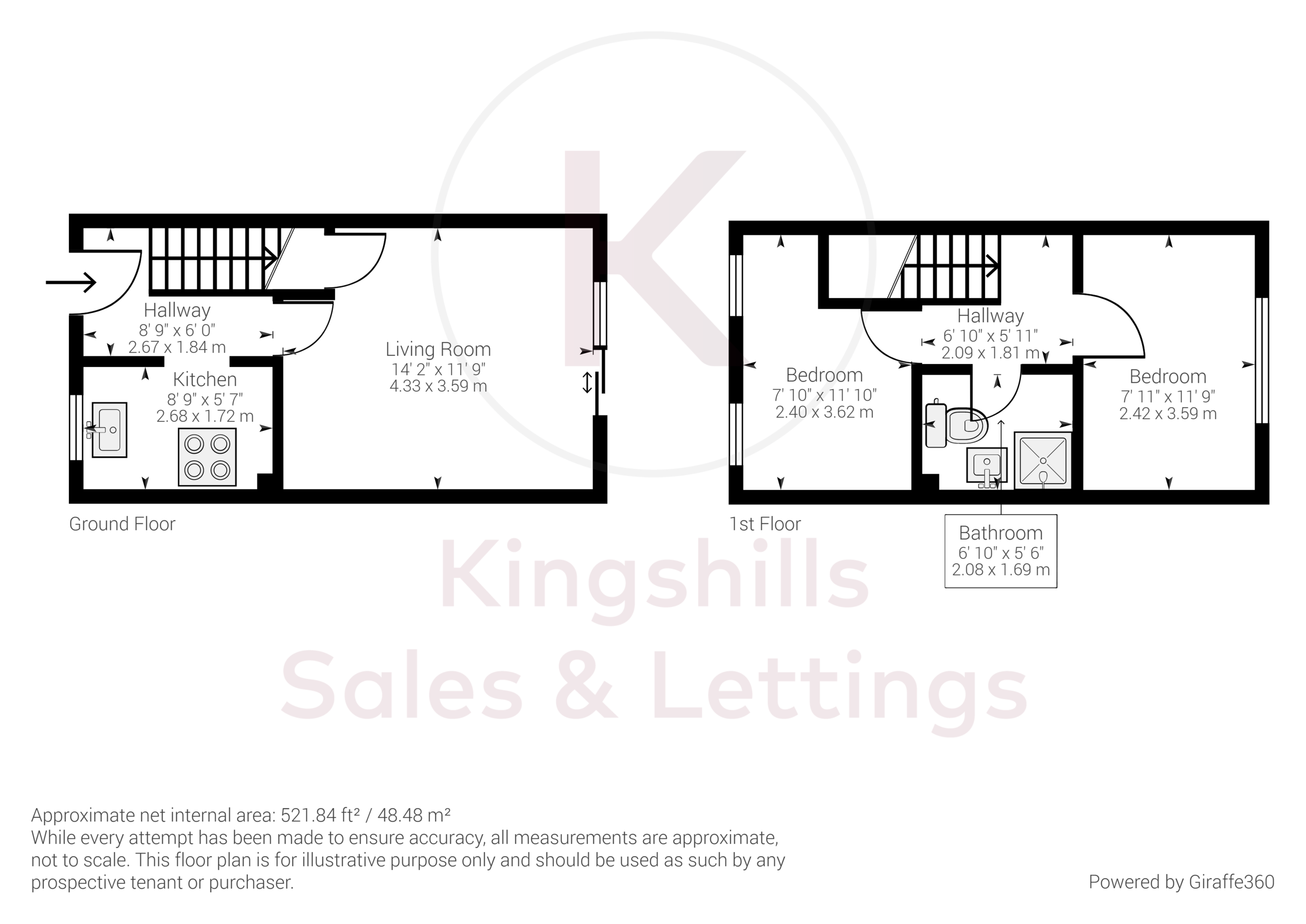 2 bed terraced house to rent in Elmhurst Close, High Wycombe - Property floorplan