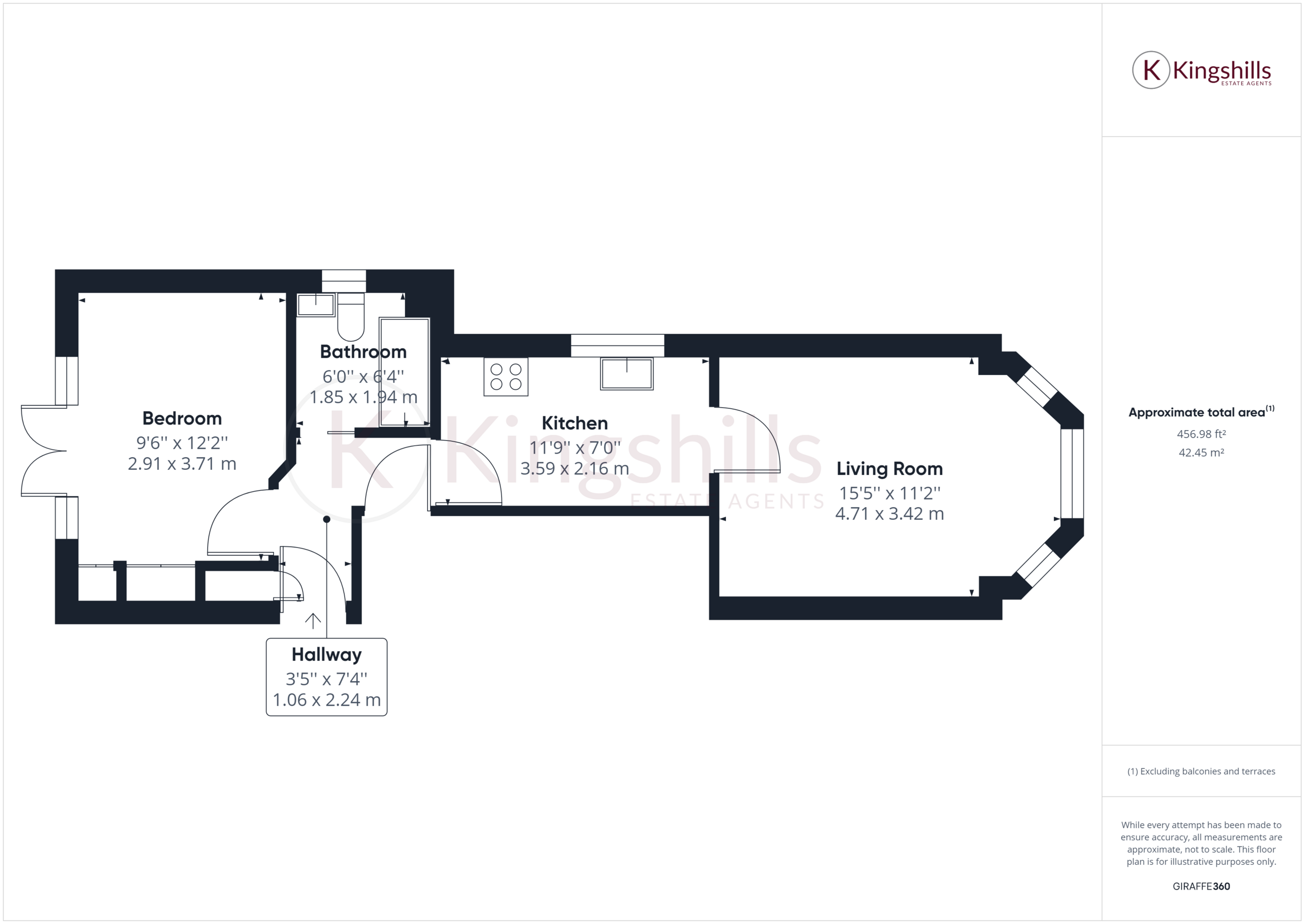 1 bed apartment for sale in Dashwood House, High Wycombe - Property floorplan