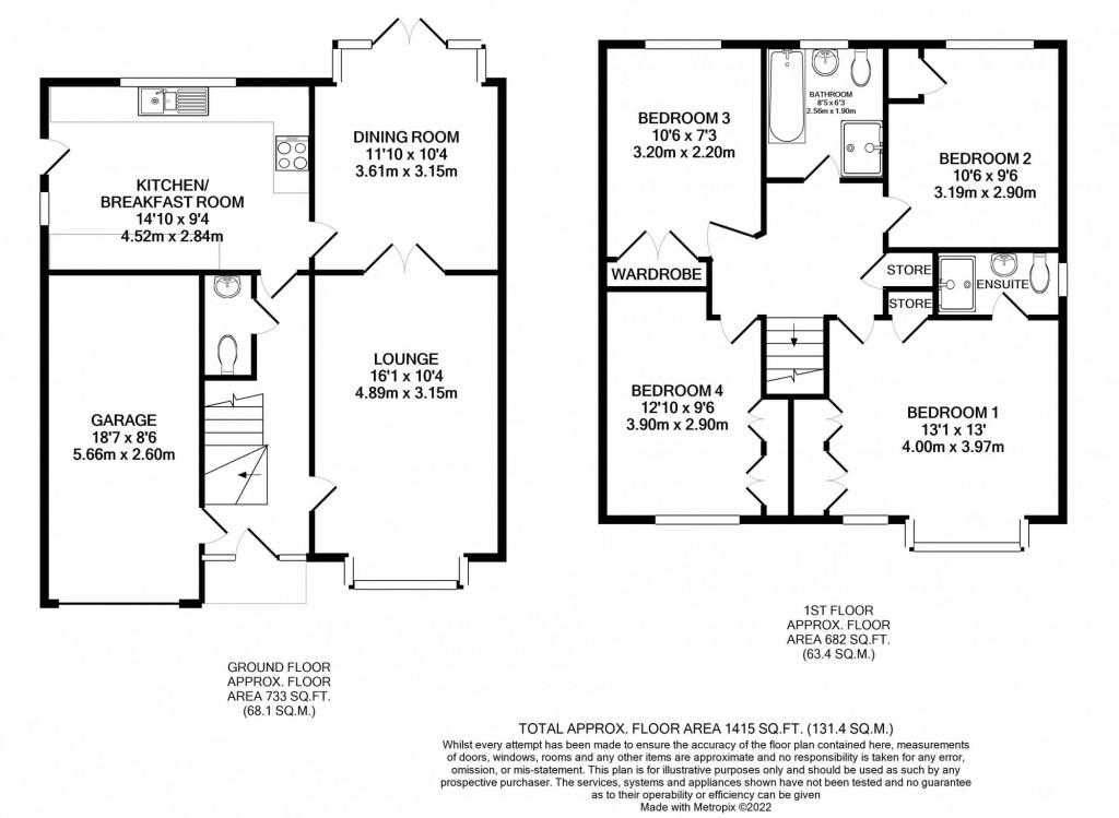 4 bed detached house for sale in James Allchin Gardens, Ashford - Property Floorplan