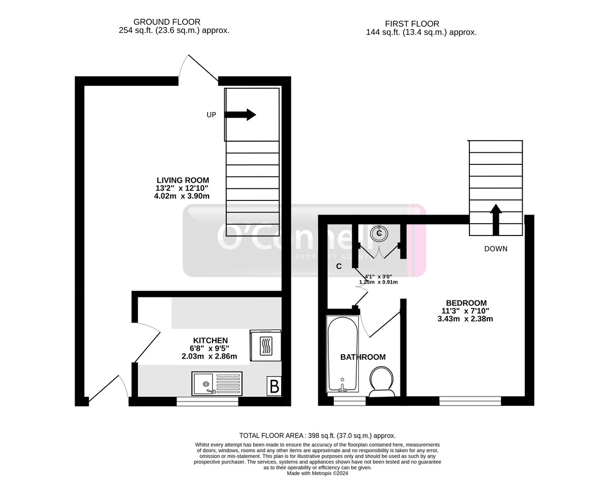 1 bed end of terrace house to rent in Chestnut Close, Gloucester - Property floorplan