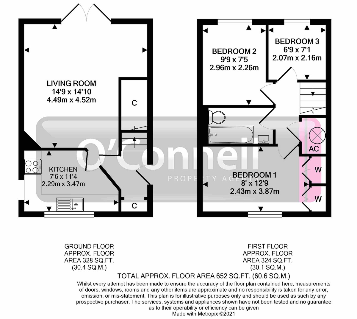 3 bed semi-detached house to rent in Berkeley Close, Hucclecote - Property floorplan