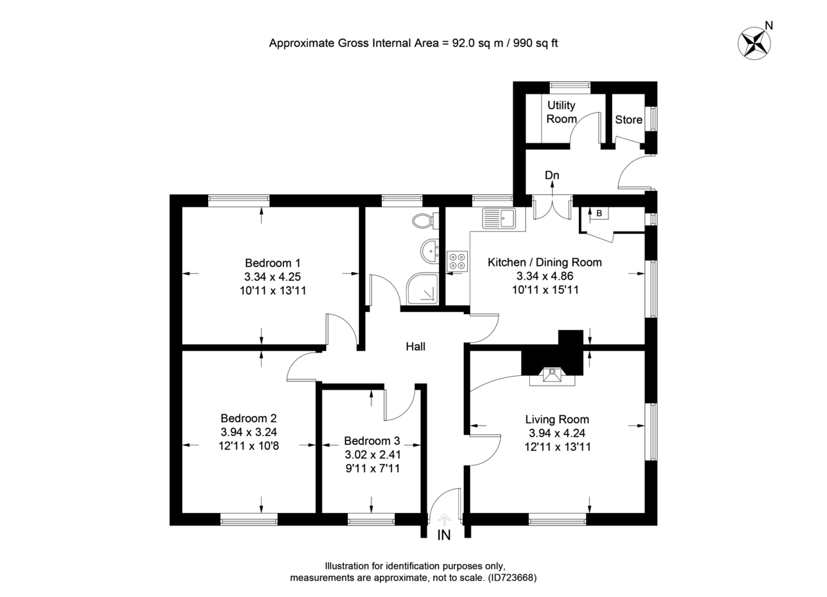 3 bed detached bungalow to rent in Drymeadow Lane, Innsworth - Property floorplan