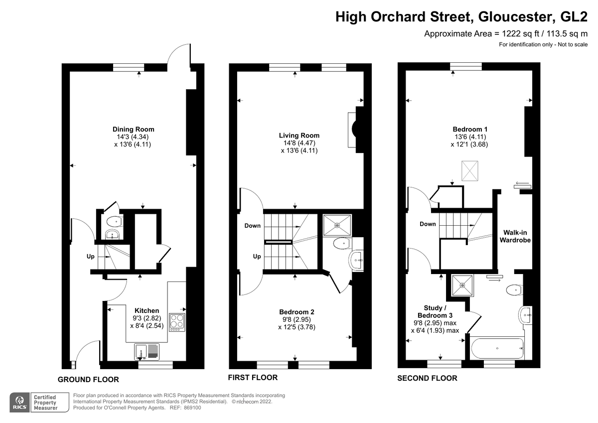 3 bed town house to rent in High Orchard Street, Gloucester Docks - Property floorplan