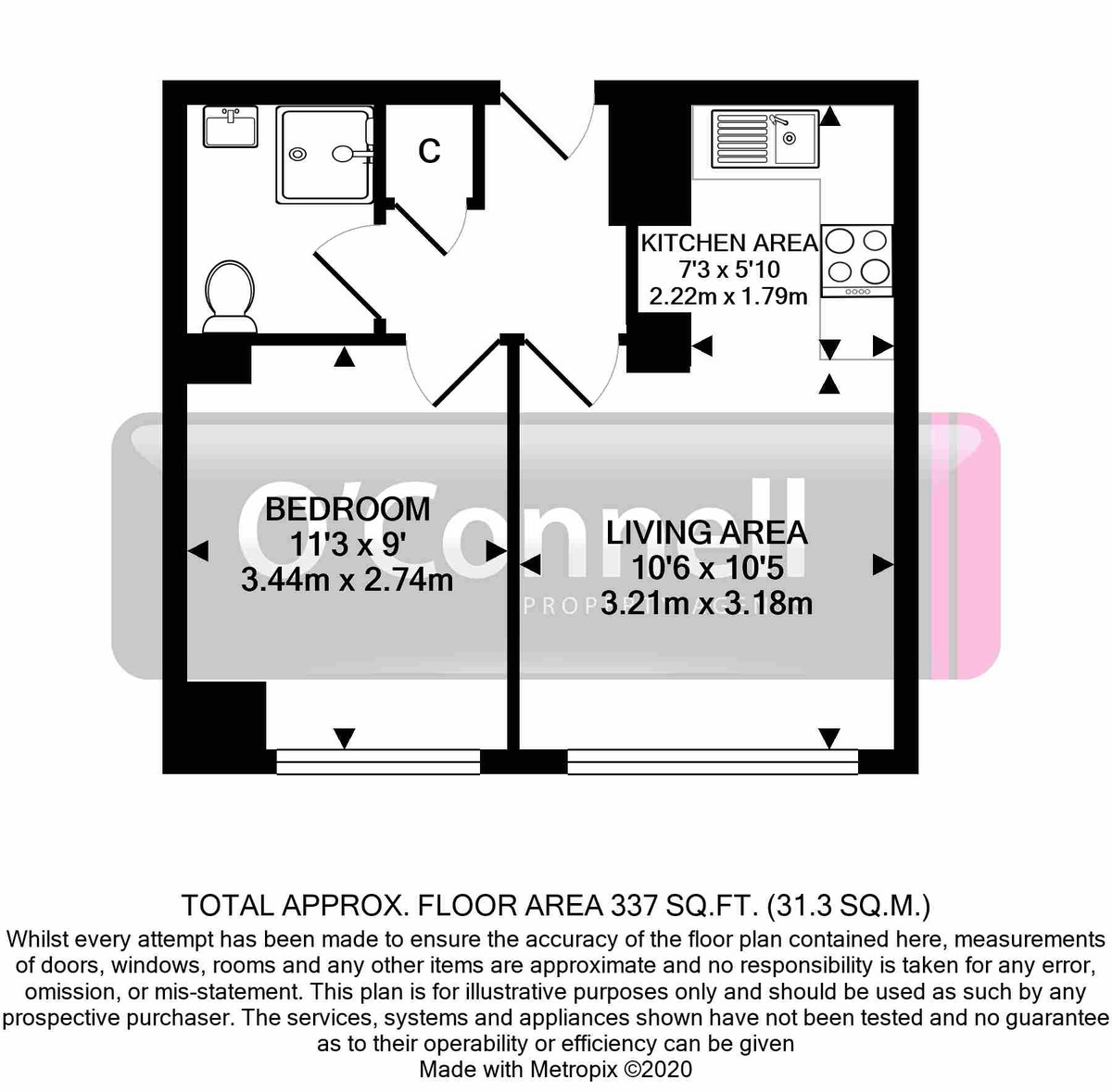 1 bed flat to rent in Denmark Road, Gloucester - Property floorplan
